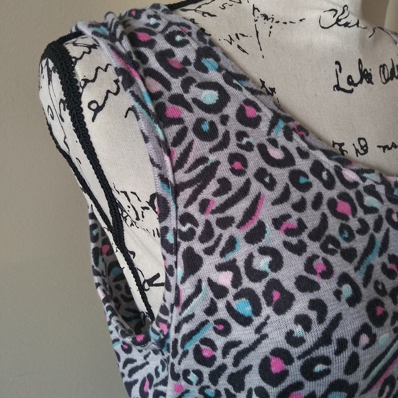 Colorful Animal Print Sleep Chemise Sleeveless Tank Gown - Picture 8 of 8